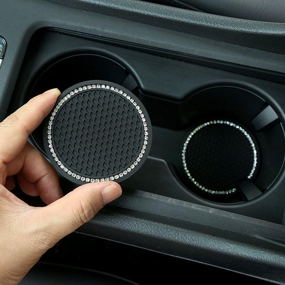 10 PCS Rhinestone Cup Holder Round Anti-slip Mat Universal Drink Pad  Automotive