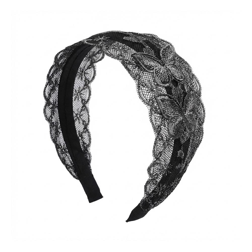 Flowers Lace Mesh Hair Band Wide Side Women Lace Hairbands Cute Hair Hoop  Hair Accessories