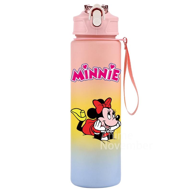 Disney Mickey Mouse Water Cup Minnie Gradient Straw 750Ml Large Capacity Camping Drinking Tools Outdoor Sports Minnie Water Cups