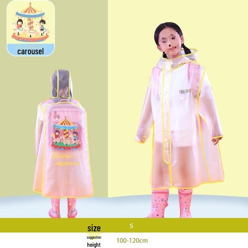 Children's Raincoat for Kindergarten & Primary School Students - Space 2025 Design with Backpack Compatibility
