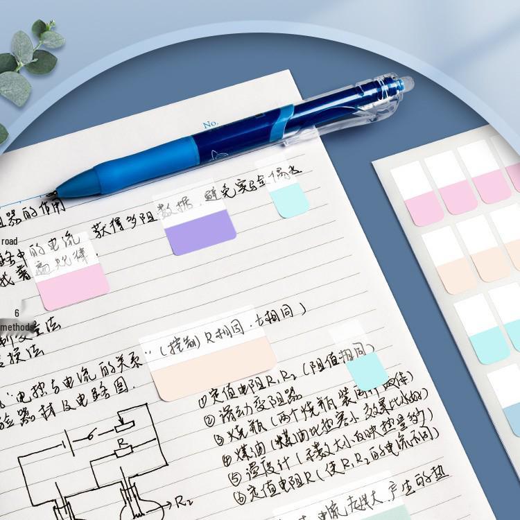 Fluorescent Writable Sticky Index Tabs with Strong Adhesion