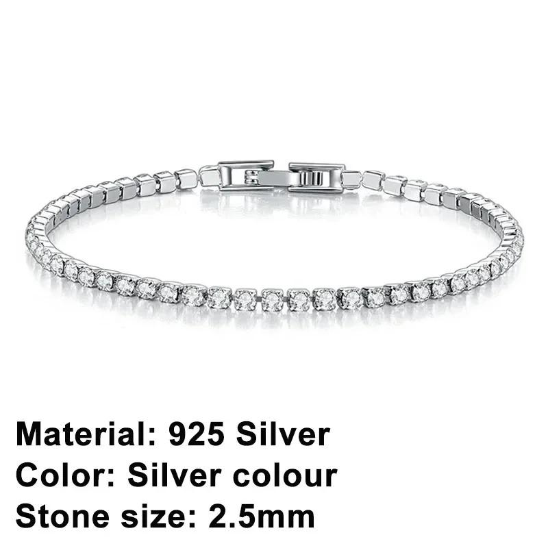 New 925 silver tennis bracelet sparkling crystal luxury women jewelry zircon water bracelet wedding gift
