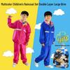Kids' Double-Layer Waterproof Raincoat and Pants Set for Primary and Middle School Students