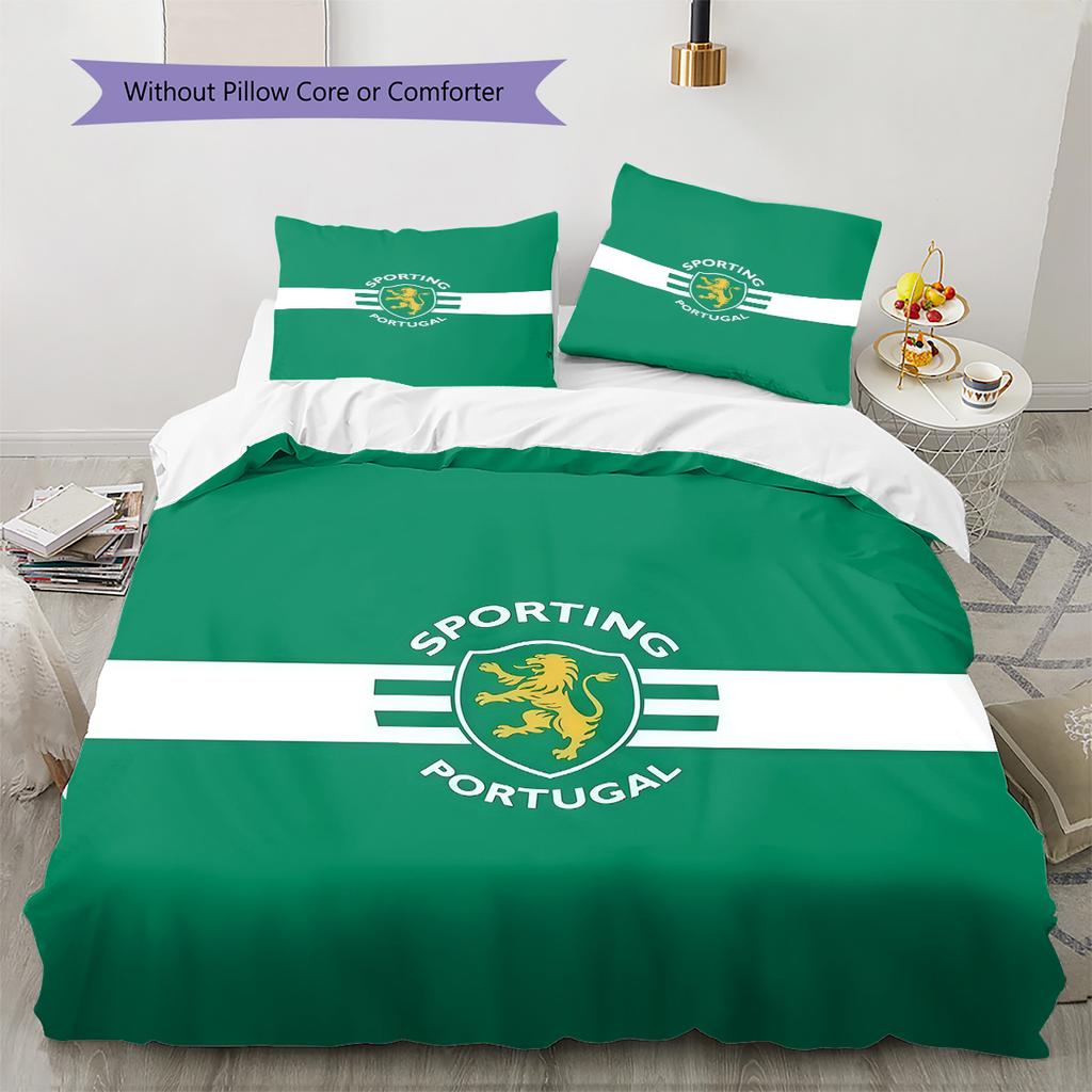 Sporting CP Pattern Bedding Quilt Set Home Decoration Gift (1 * duvet cover + 2 * pillowcase without core)