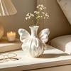 3D Printed Bow Vase, Satin Silk-Like Minimalist Flower Arrangement Holder, Nordic Style Decorative Vase for Coffee Table, Shelf Office Decor