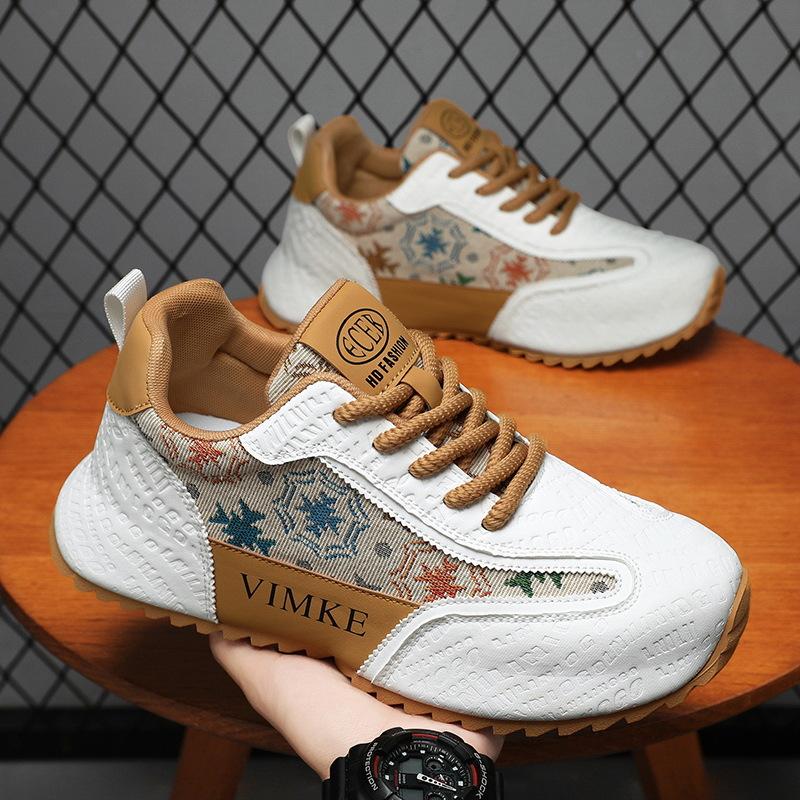 Fashion New Men's Breathable Sneakers Color blocked Lace up Large 39-48 Casual Shoes Thick soled Tall Running Shoes Zapatos para hombres