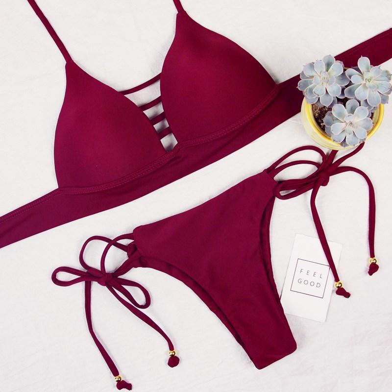 Set di bikini alla moda di alta qualità per donna con elegante reggiseno push-up