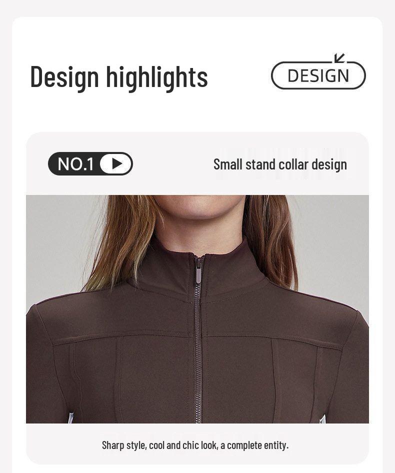 Damen Schlank geschnittene Sportjacke mit Reißverschluss zum Laufen und Yoga