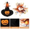 Adjustable Halloween Cat Costume Pumpkin Pet Halloween Supplies Cat Collar Hat Set  Halloween Party