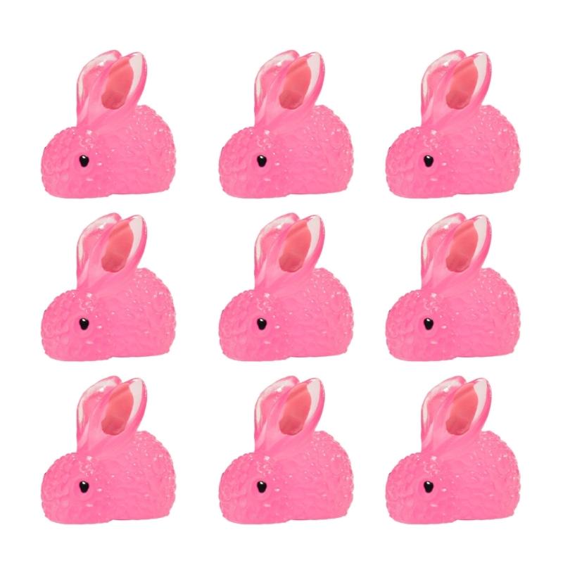 Pack of 500 Glow in the Dark Resin Rabbits Miniature Bunnies Figurines for Micros Landscape Decoration Craft Supplies