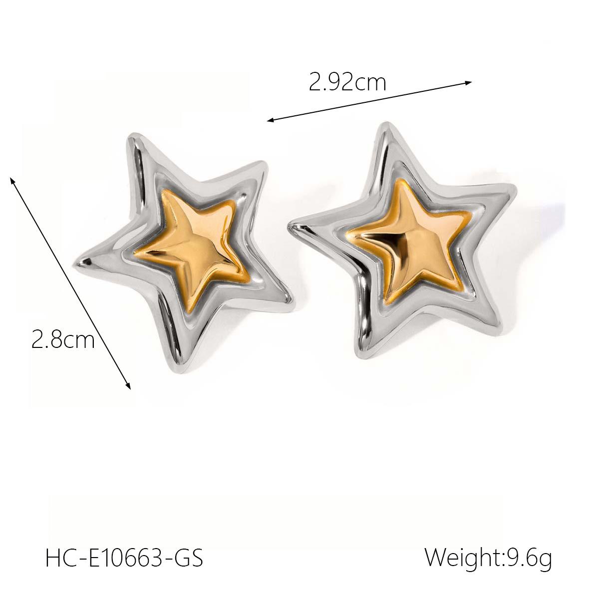 

Dripping Oil Star Ear Studs Titanium Steel Earrings Women Light Luxury Simple Versatile Accessories