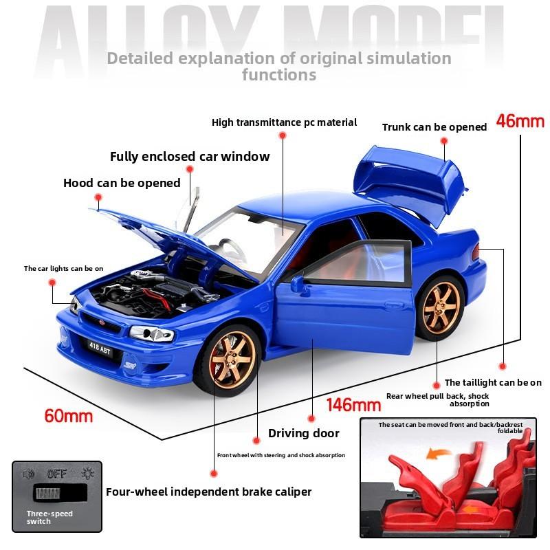 Subaru Alloy Car Model With Sound Light Features For Car Enthusiasts And Gifts