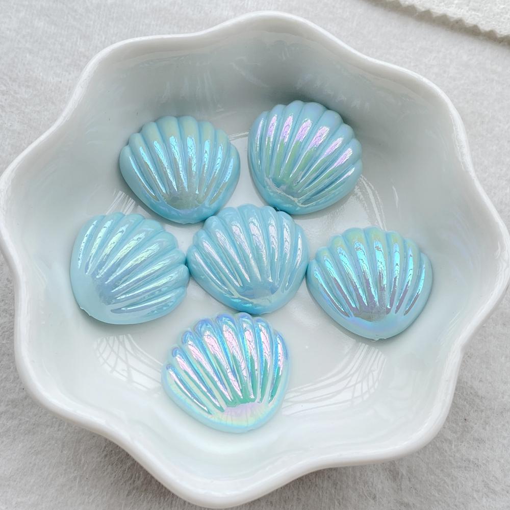12 Pièces Résine 3D Coquillages couleur AB Cabochon Plat Dos Scrapbooking DIY Accessoire Décoration Maison Figurine Artisanat