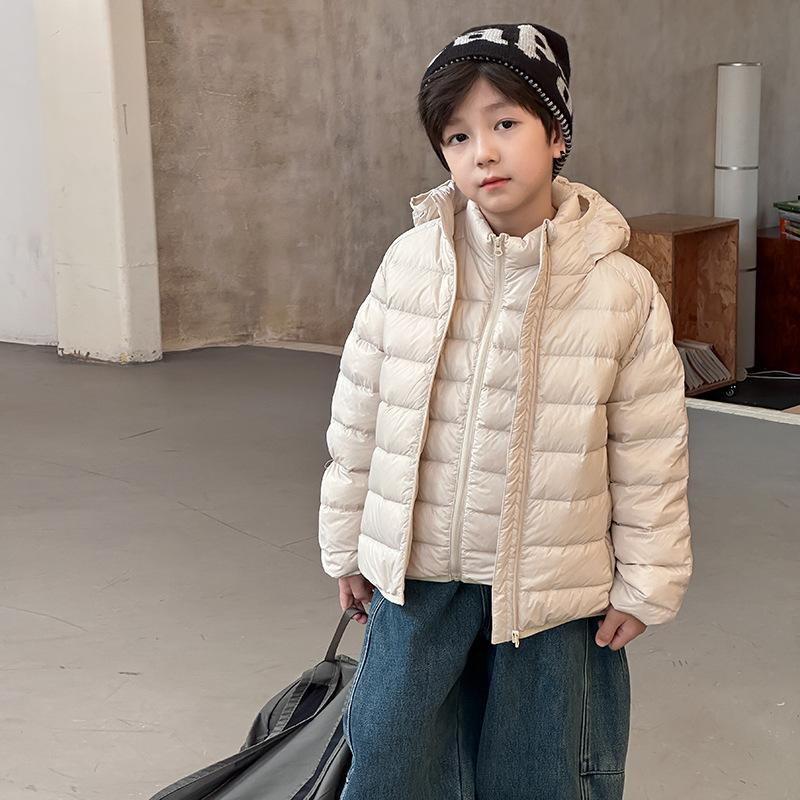 Children's white duck down parent-child ribs down jacket with thermal padded jacket jacket/vest