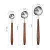 Stainless Steel Wood Handle Coffee Measuring Spoon Walnut Wood Long Handle Coffee Spoons Ice Cream Scoop Baking Dessert Utensils