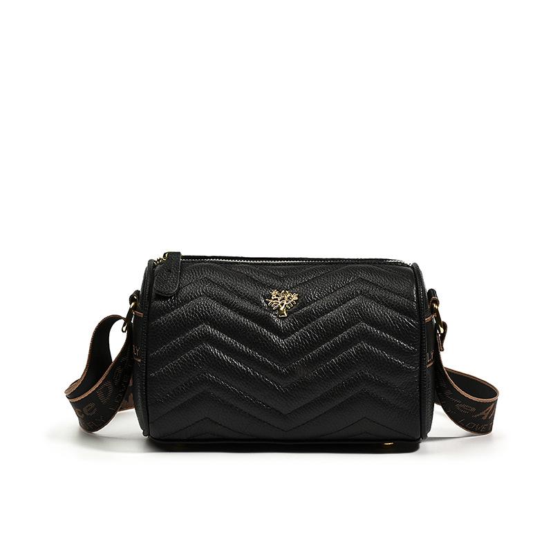 

Кожаные женские сумки простые, модные и вместительные, с вышивкой нитками, сумки-мессенджеры через плечо, мягкие кожаные сумки-подушки и трендовые. чёрный