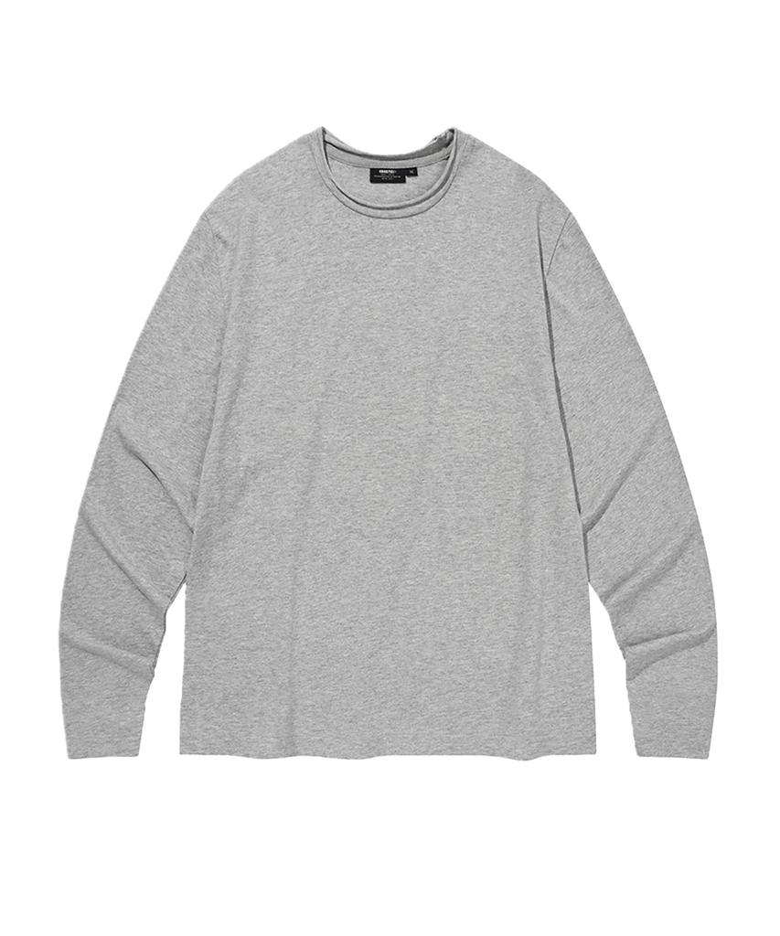 Kaneitei Raw Cut Crop Long Sleeves (Melange Gray)