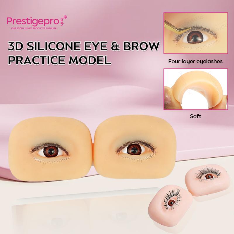 Beauty Tool One Pair Silicone Eye Module Practice Mannequin With Eyes for Lash Mannequin Eyelash Extension Training