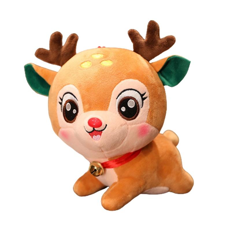 Cute Christmas Santa Claus Deer Plush Toy Doll For Kids