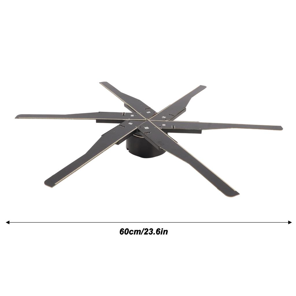 3D Hologram Fan Professional 4000x960 Resolution 6 Blades 960 Light Beads 23.6inch Hologram Fan