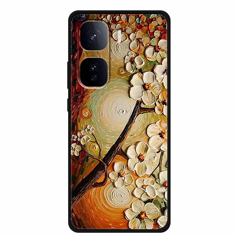 3D Emboss Case For Vivo iQOO Neo 10 Pro Plus Phone Case Flower Silicone Soft Back Cover Coque For Vivo iQOO Neo10 Pro Case Funda