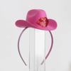 Pinkfarbener Cowboyhut aus Kunststoff, Stirnband mit Pailletten, Festival-Haaraccessoires, Party