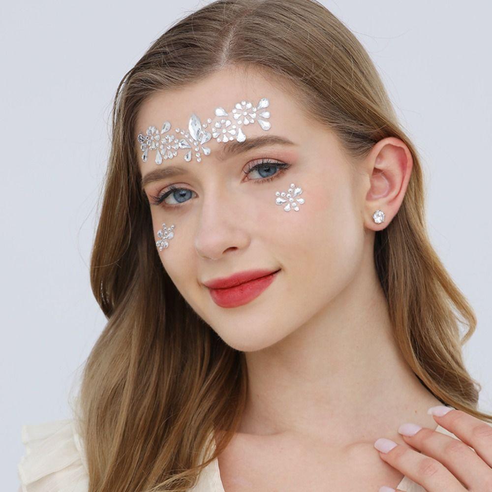 Glitter Facial Rhinestone Stickers Colorful Rhinestone Eye Shadow Eyebrow Stickers  Make Up