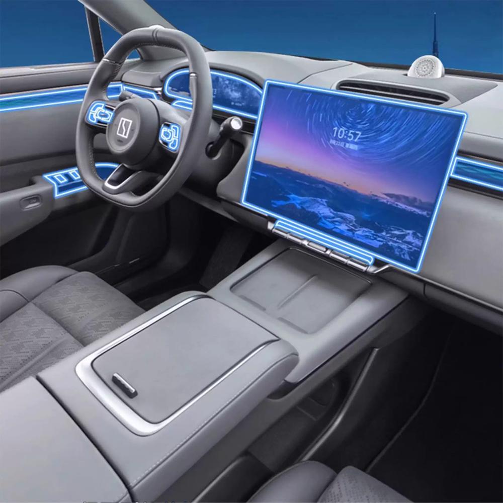 Car Pre-cut Transparent TPU Navigation Gear Panel Center Console Anti-scratch Sticker Film for ZEEKR 7X 2025 2025 Accessories