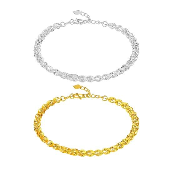 Women Bracelet Hollow Out Adjustable Length Retro Style Silver Plated Anti-rust Prom Daily Dating Wrist Chain Lady Jewelry Birthday Present