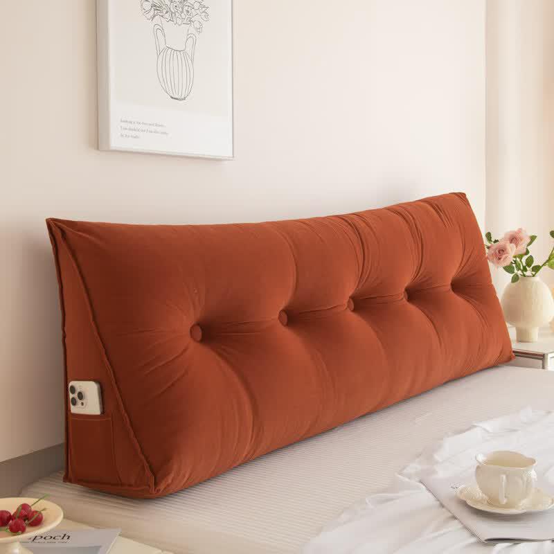 Plush Triangular Bedside Backrest Cushion