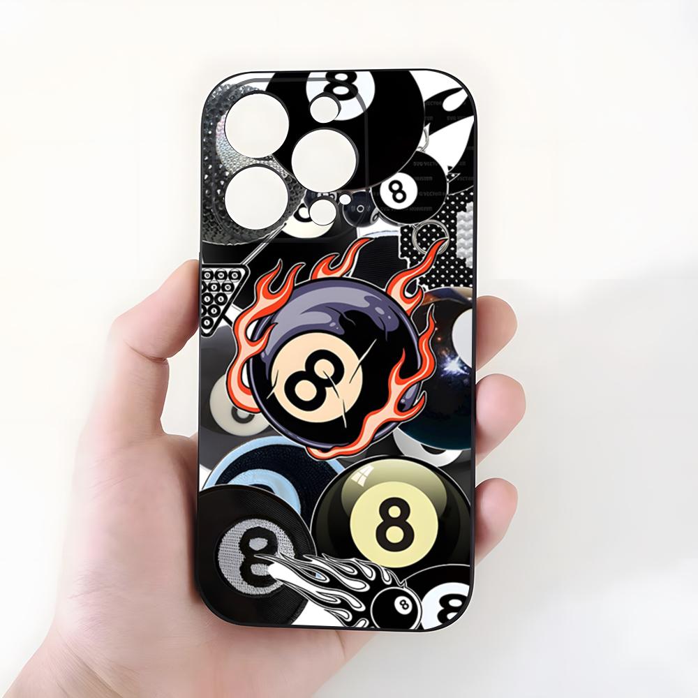 Billiard Fashion Number 8 Phone Case For IPhone 17 Pro Max 15 Pro 16 14 Plus 12 13 Mini 11 Pro Shockproof Soft Cover