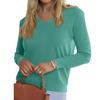 Women's Fashionable Casual V Neck Solid Color Long Sleeve Top
