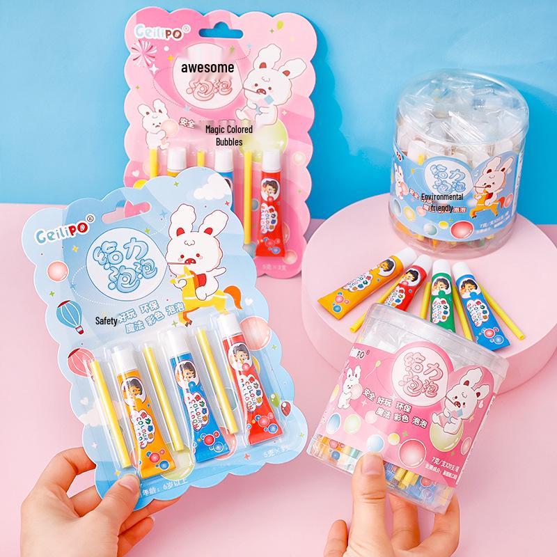 Buntes Kaugummi: Sicher & Ungiftig Seifenblasen Blasen für Kinder - Pädagogischer & Kreativer Spaß als Geschenk