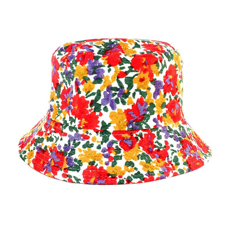 Spring and Autumn New Pot Hat Fashion Sun Hat Double-sided Wear Small Floral Bucket Hat Casual Sun Hat Female Tide