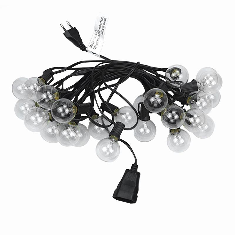 G40 Tungsten Filament String Lights, Plug-in 110V/220V, Ideal for Wedding and Courtyard Decoration, Indoor Hanging Atmosphere Lighting.