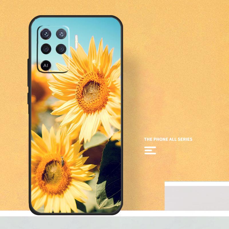 Sunflower  Floral Case For Oppo A74 A94 A54 A15 A17 A57 A6 A5 Pro A16 A76 A96 A40 A60 A80 A18 A38 A58 A78 A98
