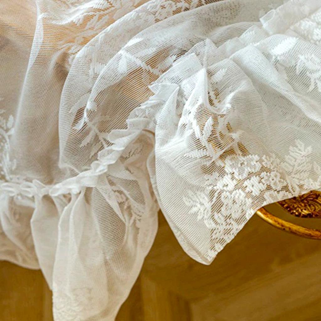 Light luxury princess white lace round tablecloth coffee table tablecloth American pastoral decoration French cover