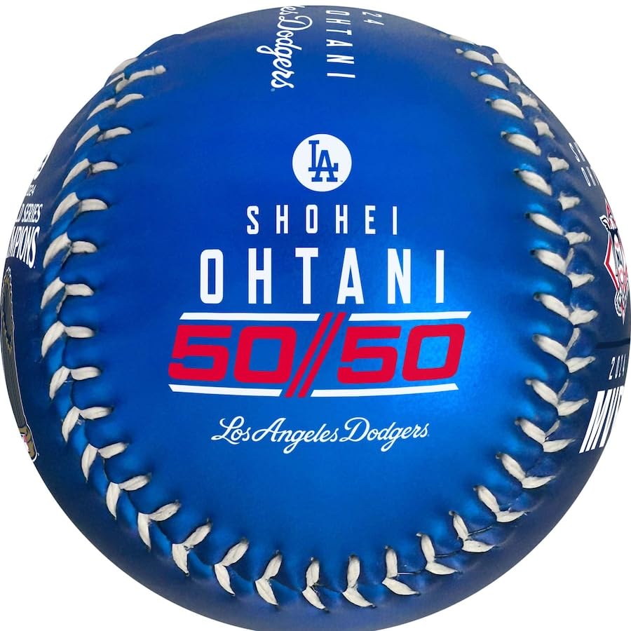 

Памятный мяч коллекционера MVP Shohei Ohtani 2024, синий, логотип 5050, официальный Los Angeles Dodgers [Предмет]