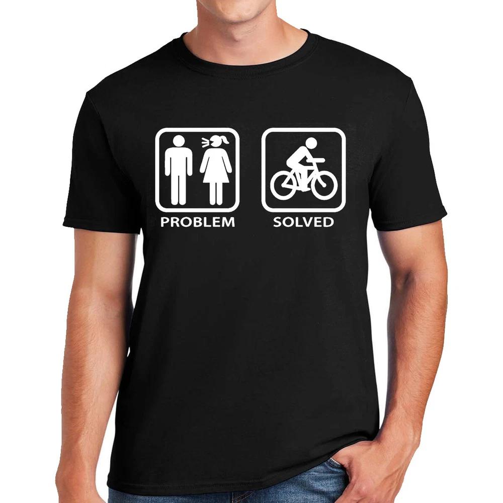 Cycling problem solved tshirt mens funny bike mountain bmx racer road jersey 2XL