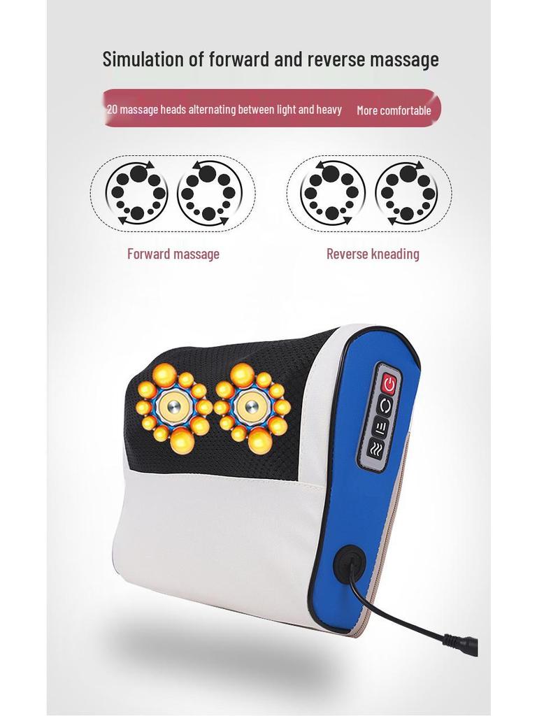 Cervical & Neck Massager: Multifunctional Heated Pillow for Shoulder, Waist, and Back - Dual Use for Car and Home