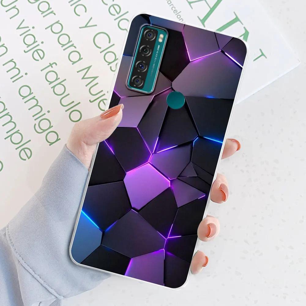 Für TCL 20 SE Hülle 6,82 Zoll Cover Für TCL 20 SE Blume Transparentes Silikon Weiche Handyhülle Hülle Stoßfänger Für TCL 20 SE Fundas