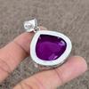 Pink Amethyst Gemstone Handmade 925 Sterling Silver Jewelry Pendant 1.97" KKG-32