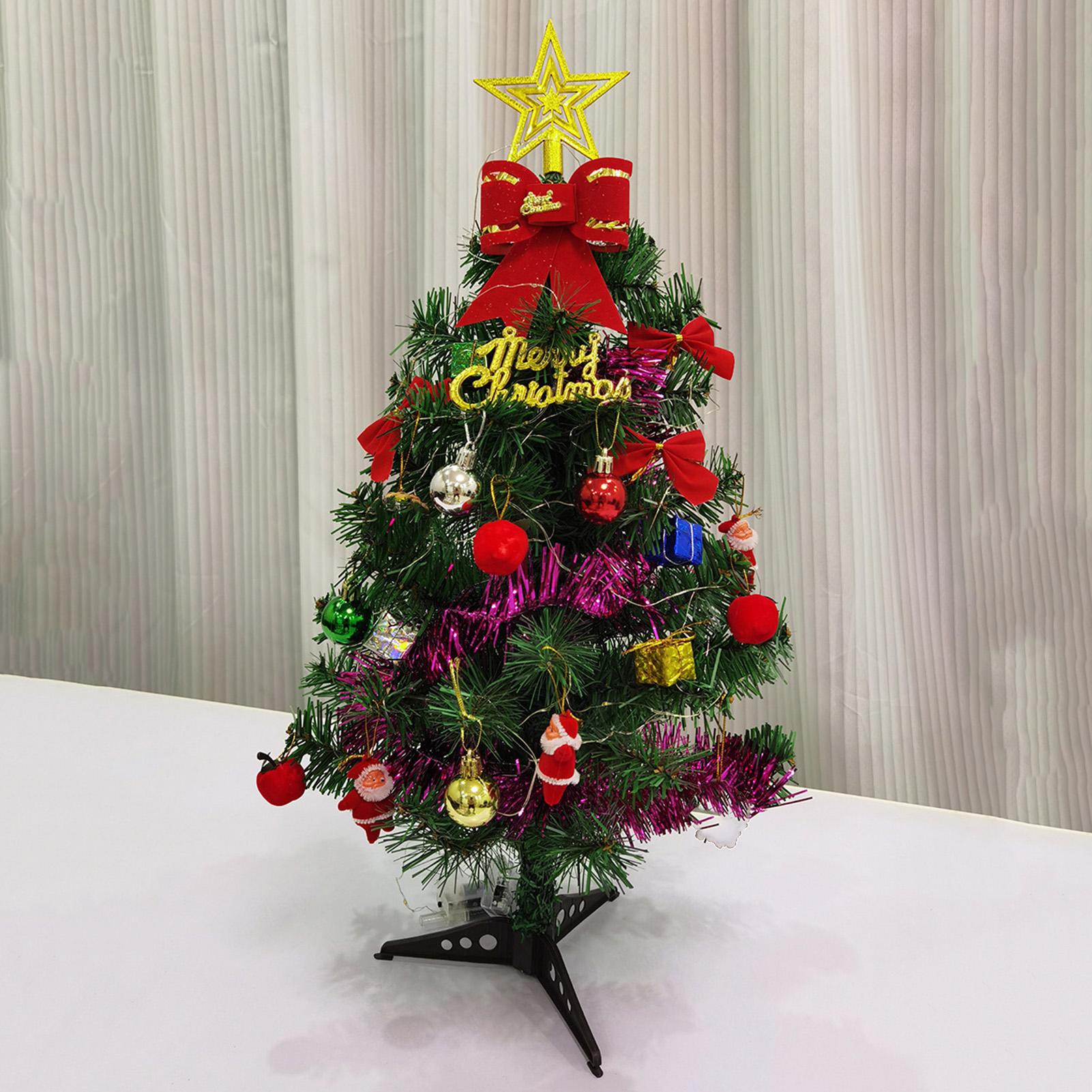 

Mini Christmas Tree Tabletop Artificial Plastic Christmas Tree with Pendants DIY Assembly Xmas Tree Party Favor Decor 30/45/60cm as shown