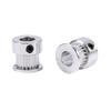 2pcs Aluminum Alloy Timing Pulley Wheel Synchronous Belt Pulley 20 Teeth 6mm Width 2GT Timing Belt with Bearings for 3D Printer