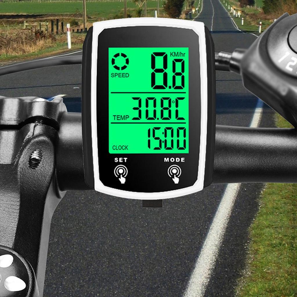 Wired Bike Computer LED Digital Bicycle Speedometer Odometer Touchscreen Cycle Computer Waterproof with Backlight for Mountain R