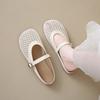 Hollow woven bag head half drag women's shoes summer wear new flat bottom breathable one pedal hole shoes sandals