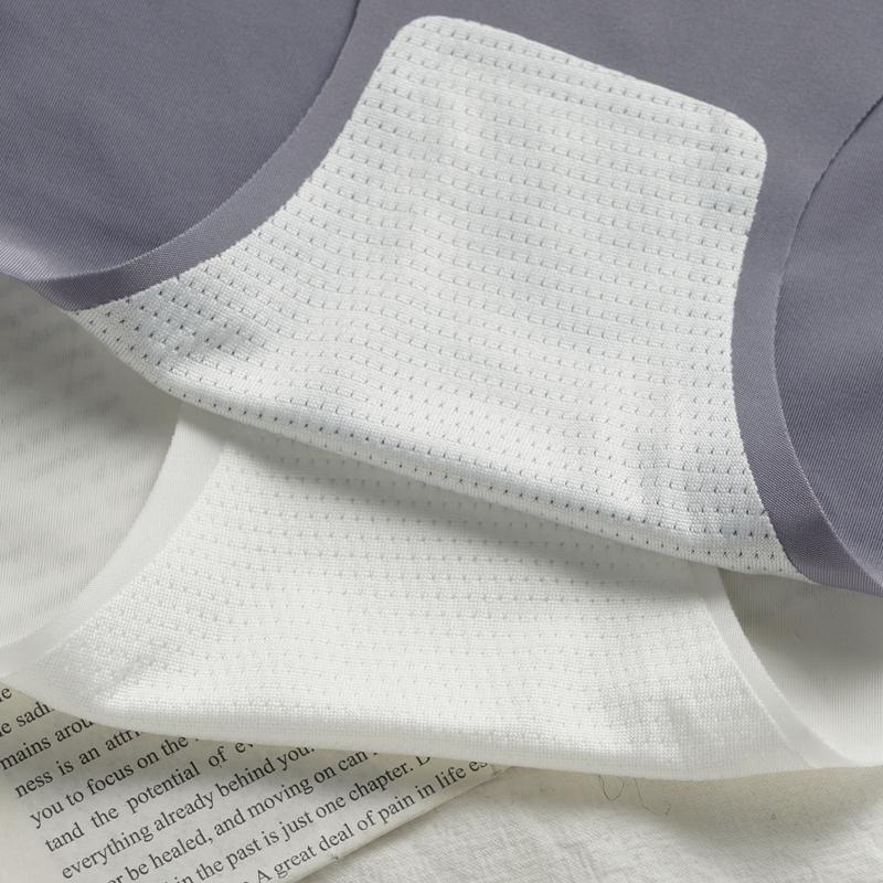 Damen-Slip aus Eisseide mit mittlerer Taille, gewellte Taille, bequeme Mädchenunterwäsche, süßer Cartoon-Druck, atmungsaktiver Schritt-Slip