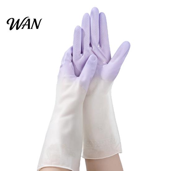 Reusable Gloves 1 Pair Household Cleaning Waterproof Anti-Slip Protective with Extended Cuffs Dishes Kitchen Anti-slip