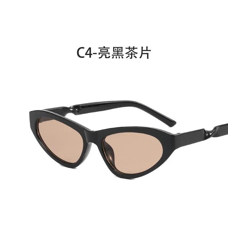 Small Frame Retro Cat Eye Sunglasses Punk Hip Hop Sun Glasses Twisted Fried Dough Twist Leggings Men's Women's Sunglasses