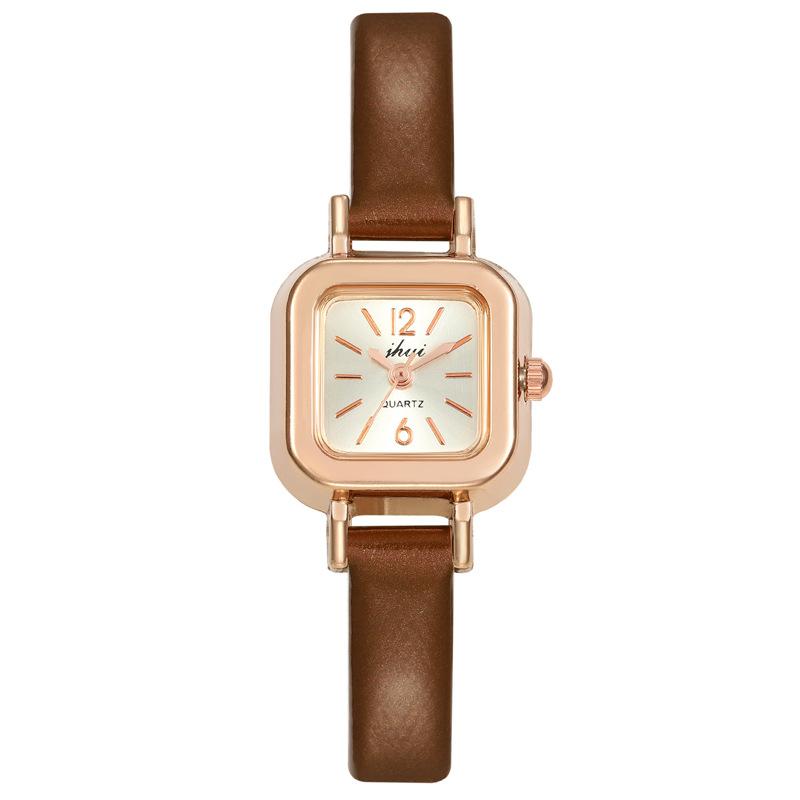 Ladies Watch Light Luxury Fine Belt Small Square Watch Literary And Retro Temperament Women'S Watch High Value Quartz Watch Girl